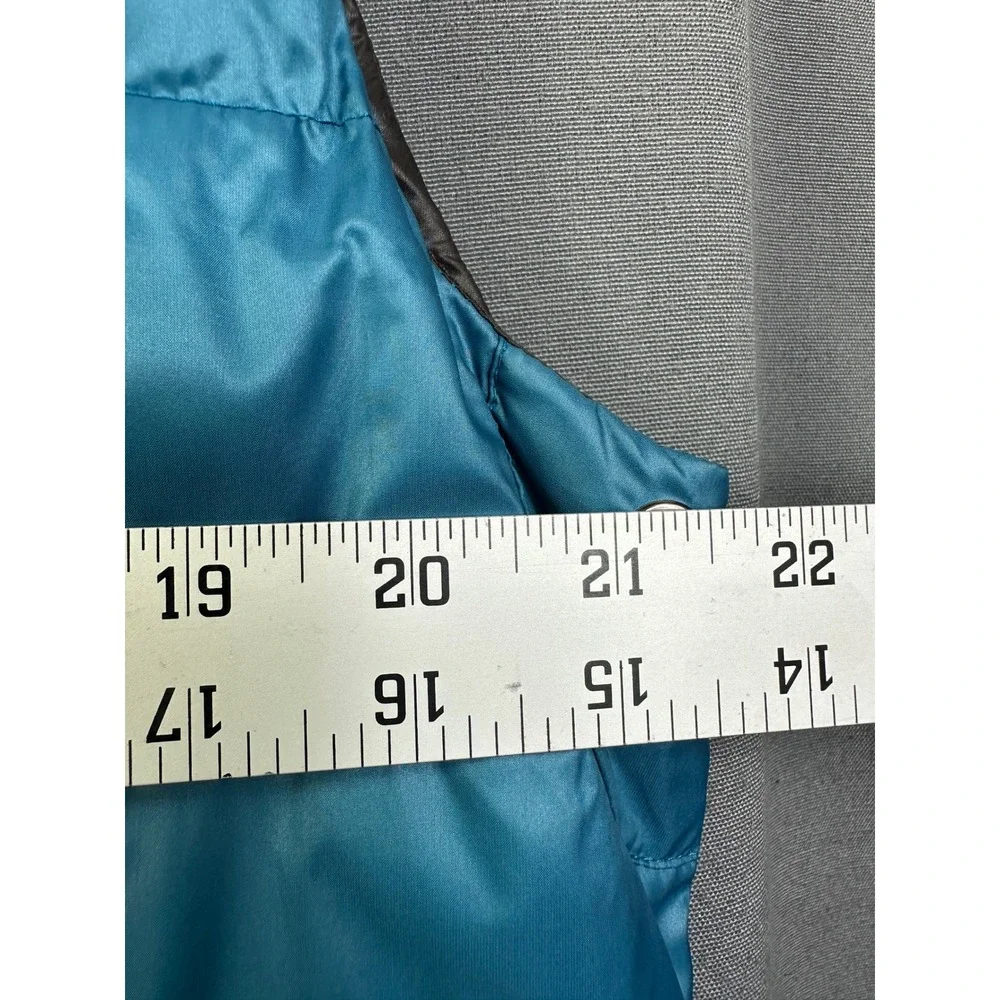 Tommy Hilfiger Men's Puffer Vest Teal‎ Blue Hooded Quilted Full Zip Size Large